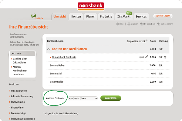 Finanzuebersicht norisbank