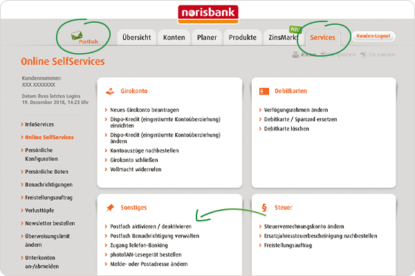 Postfach aktivieren norisbank