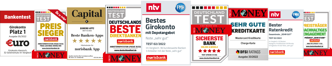 Testsiegel: Bestes Girokonto – Beste Direktbank – Sicherste Online-Bank – Preis-Sieger